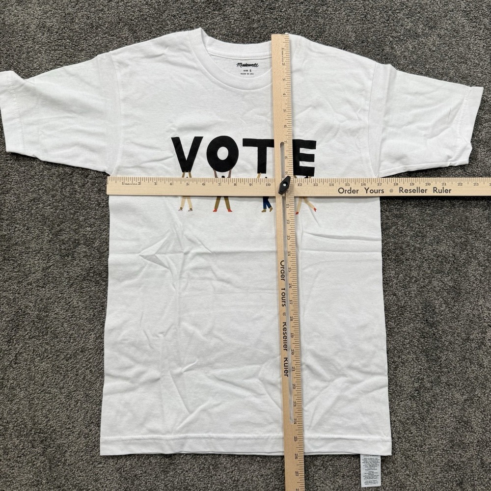 Mens S Madewell VOTE Graphic Unisex T Shirt White MC912 Crewneck Short Sleeve - Picture 4 of 9